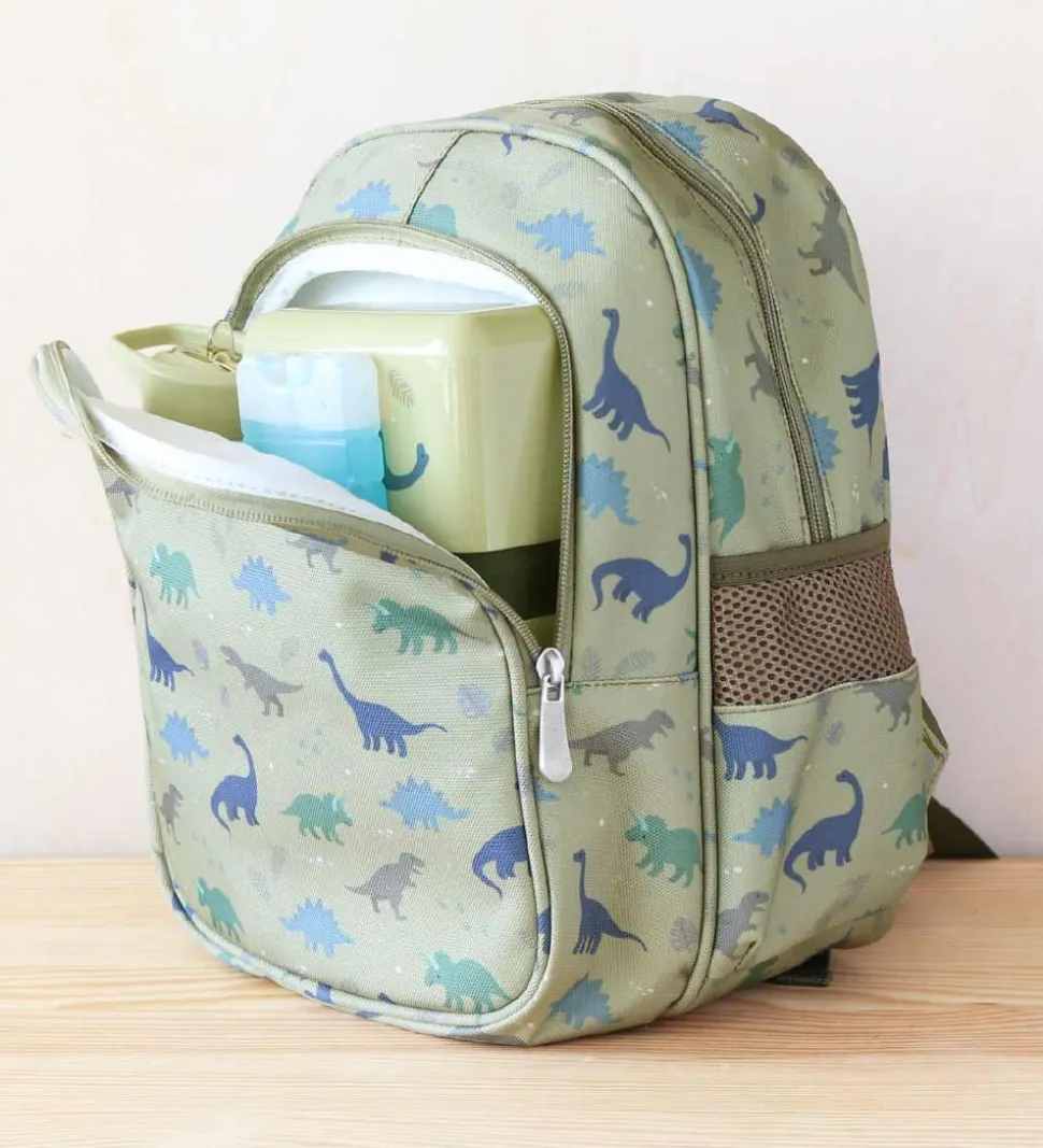 A Little Lovely Company Børnehavetaske m. Termolomme - Dinosaur