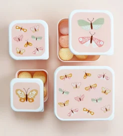 A Little Lovely Company Madkassesæt - 4 stk - Butterflies