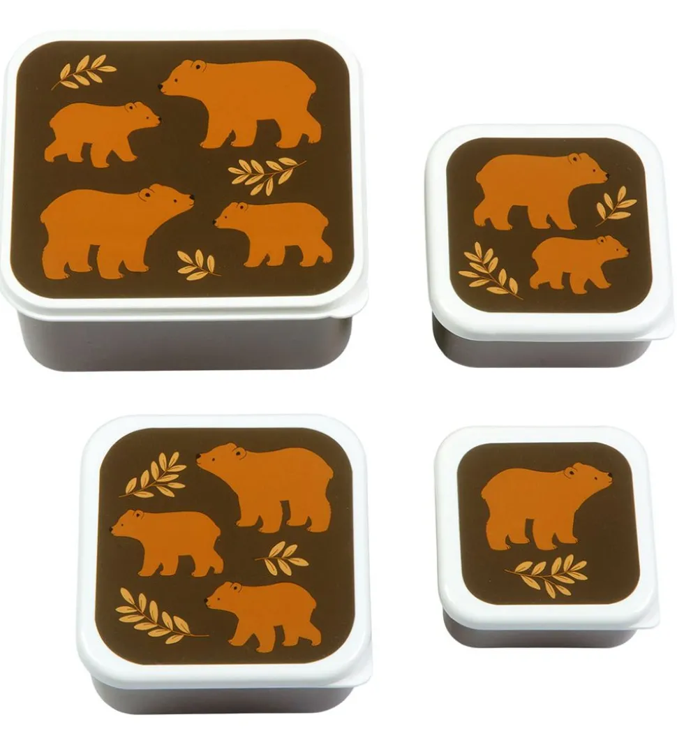 A Little Lovely Company Madkassesæt - 4 stk - Bears