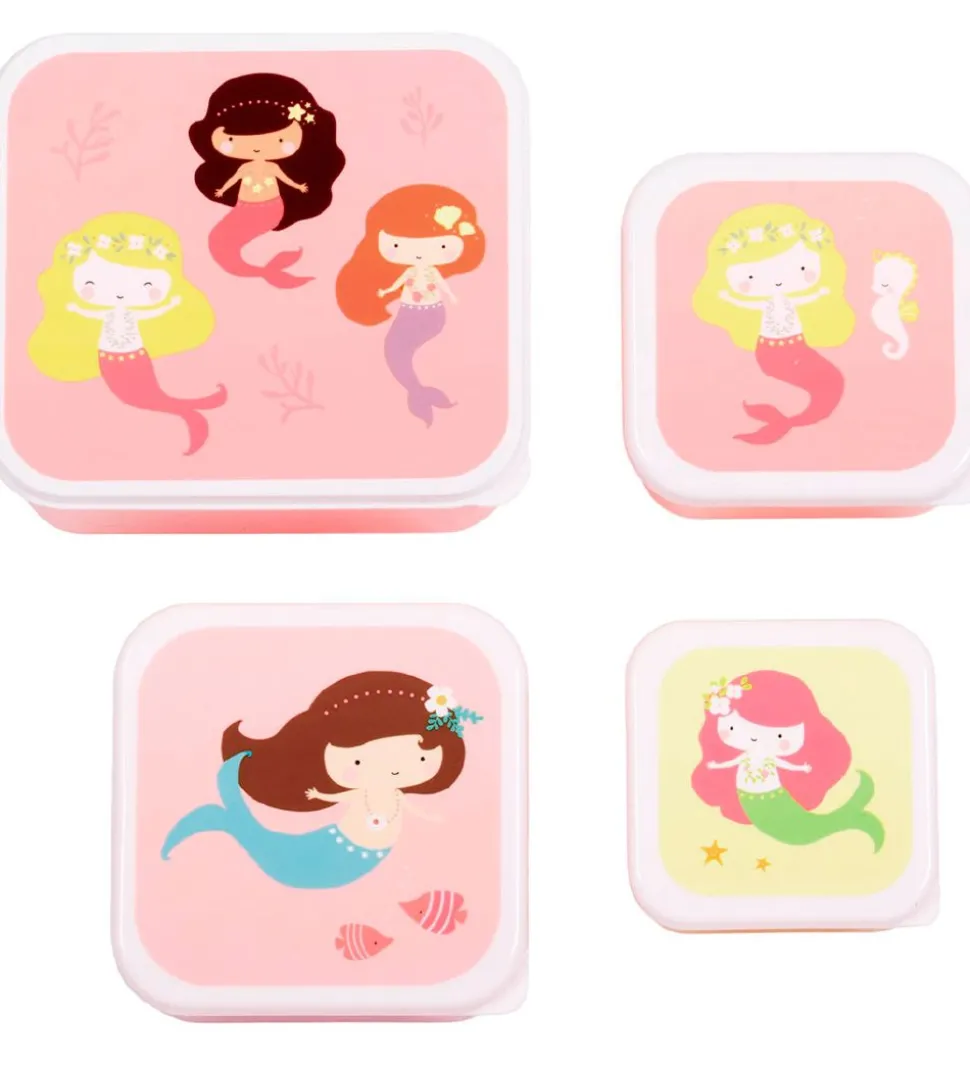A Little Lovely Company Madkassesæt - 4 stk - Mermaids