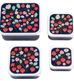 A Little Lovely Company Madkassesæt - 4 stk - Strawberries