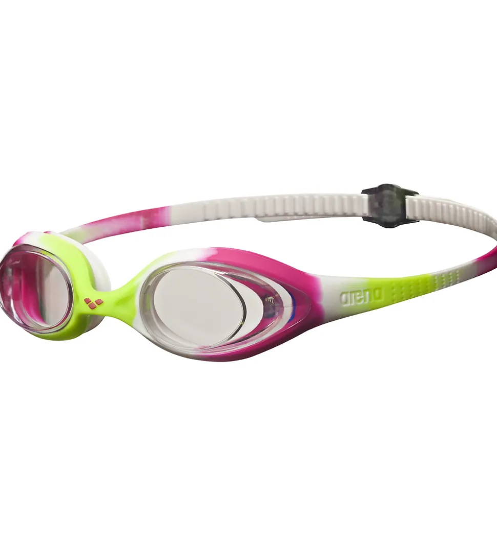 Arena Svømmebriller - Spider JR - Lime/Fuchsia/Hvid/Transparent
