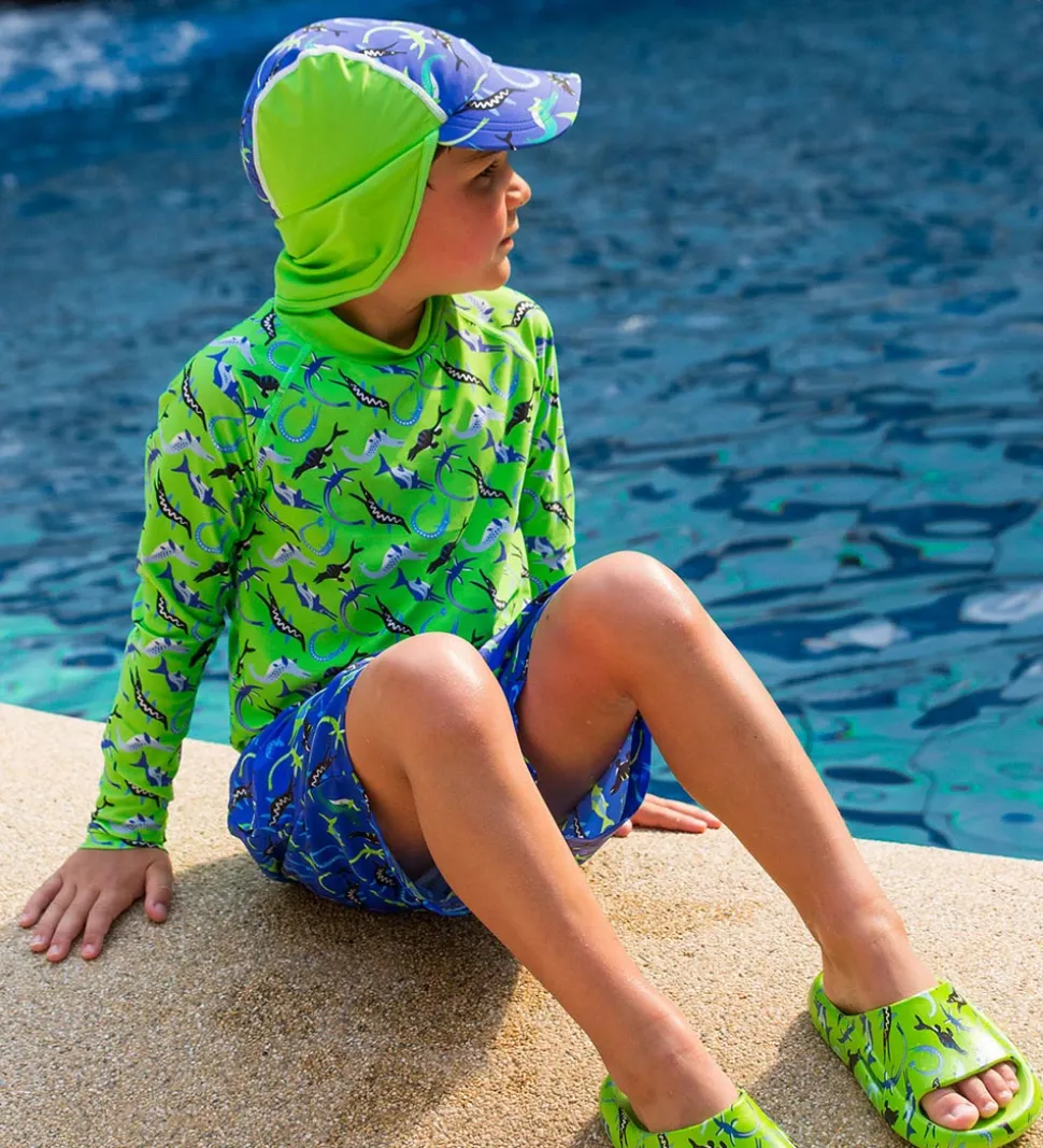 BECO Badeshorts - Ocean Dinos - UV50+ - Blå