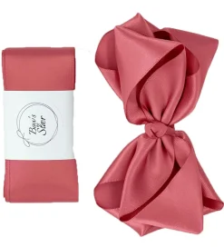 By Stær Dåbsbånd m. Sløjfe - Satin - Dusty Berry