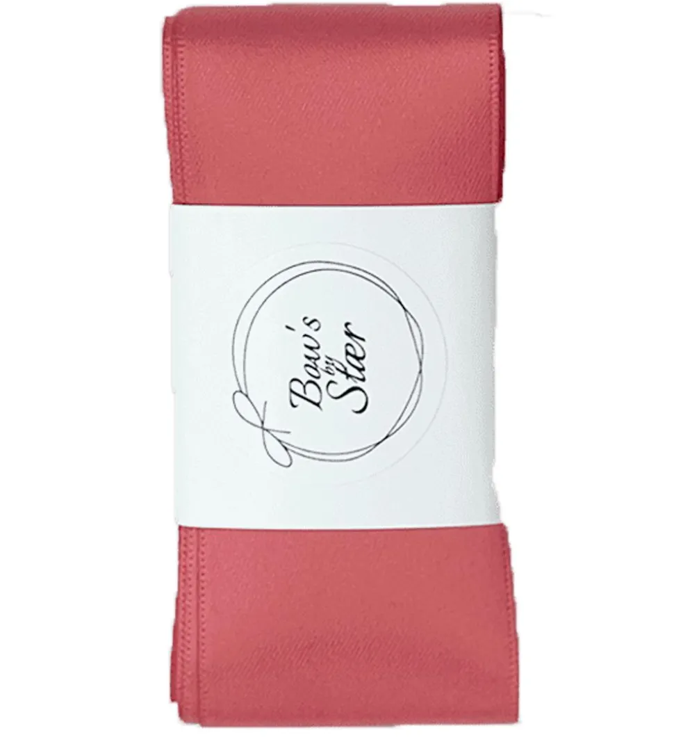 By Stær Dåbsbånd m. Sløjfe - Satin - Dusty Berry