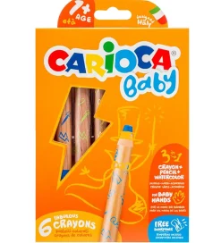 Carioca Baby Farveblyanter - 3-i-1 - 6 stk - Multifarvet