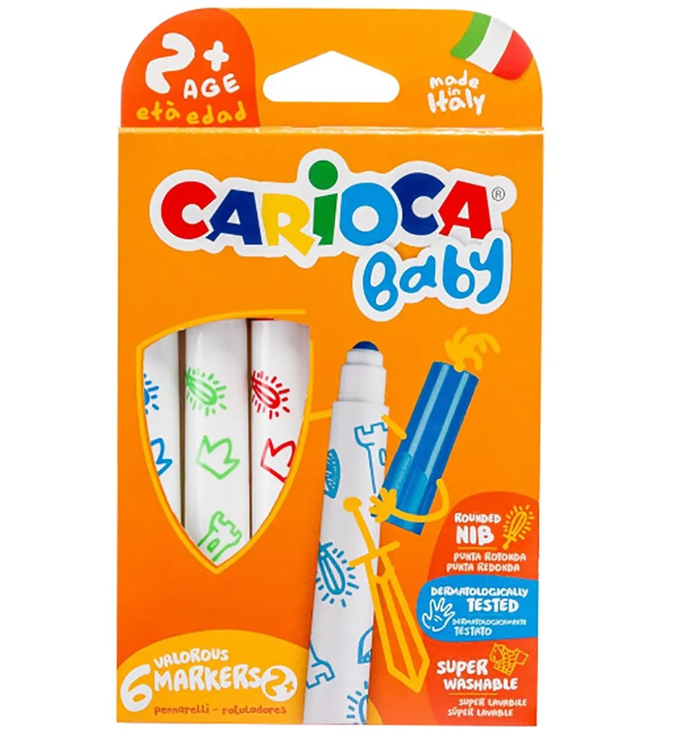 Carioca Baby Tuscher - 6 stk - Multifarvet