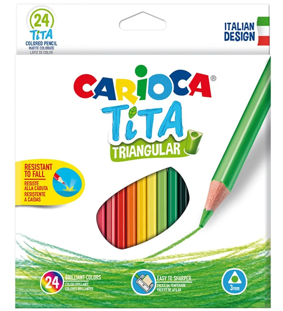 Carioca Farveblyanter - Trekantet - 24 stk - Multifarvet