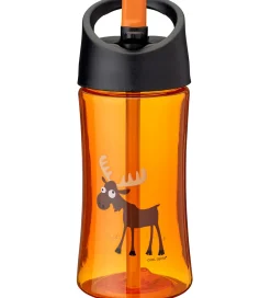 Carl Oscar Drikkedunk m. Sugerør - 350 ml - Orange m. Elg