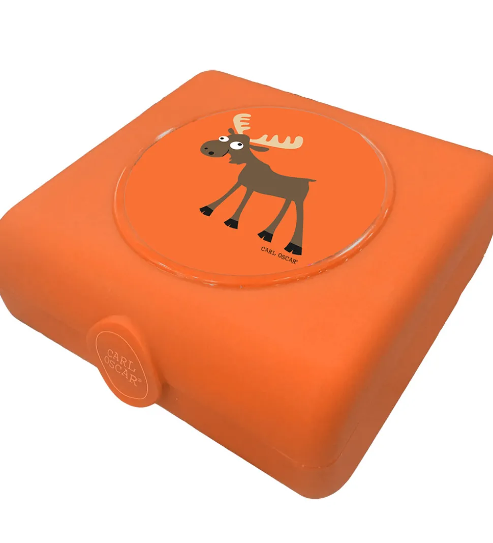 Carl Oscar Sandwichboks - 14,5 cm - Orange m. Elg