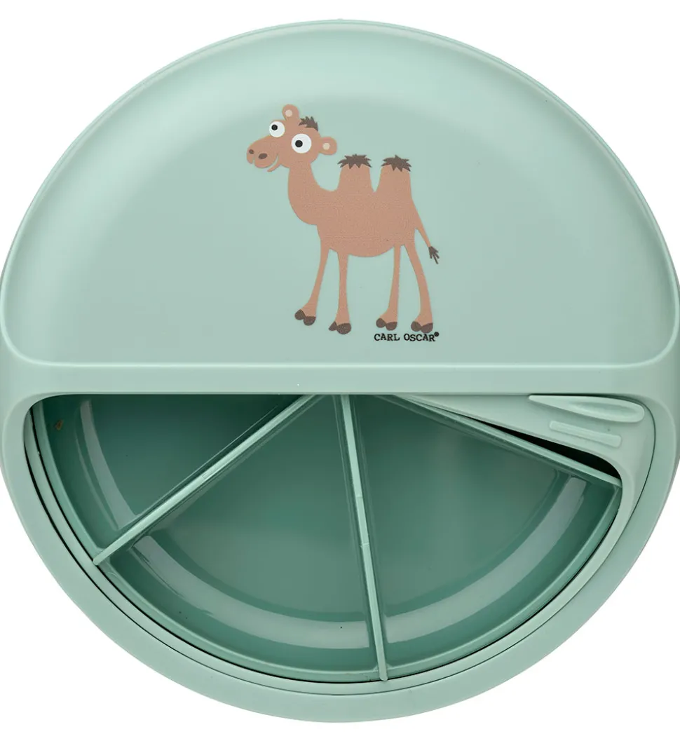 Carl Oscar Snackboks - SnackDisc - 15 cm - Grøn m. Kamel