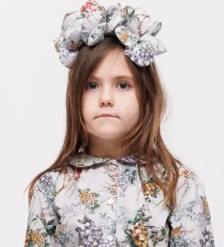 Christina Rohde Hårbøjle - Blågrå m. Blomster