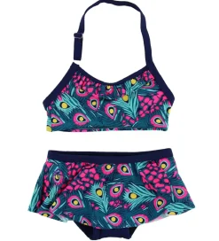 Color Kids Bikini - Tracy - Navy/Pink m. Påfuglefjer