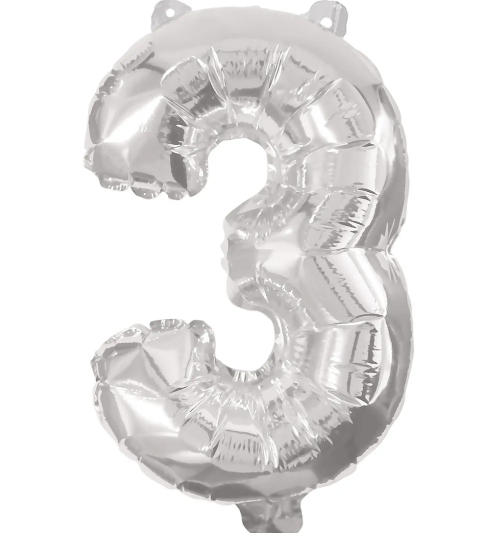 Decorata Party Foileballon - 85 cm - No 3 - Sølv