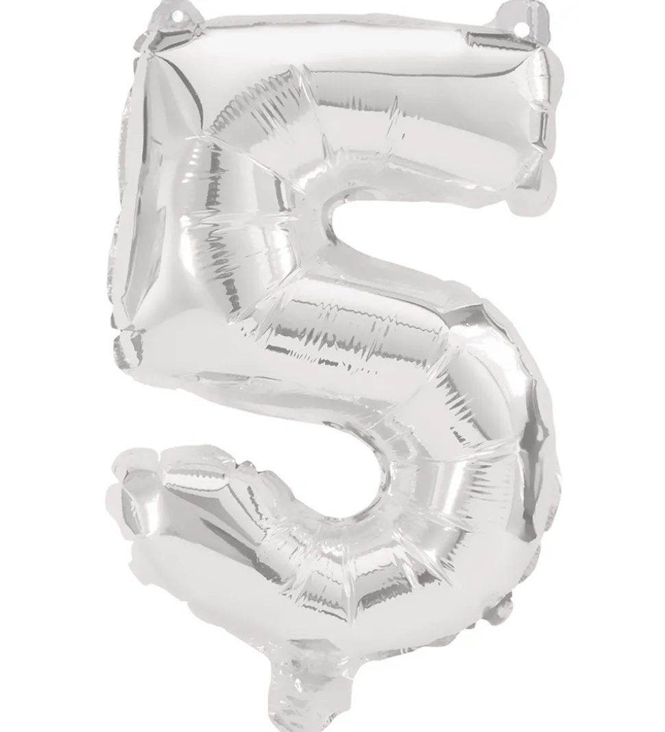 Decorata Party Foileballon - 85 cm - No 5 - Sølv