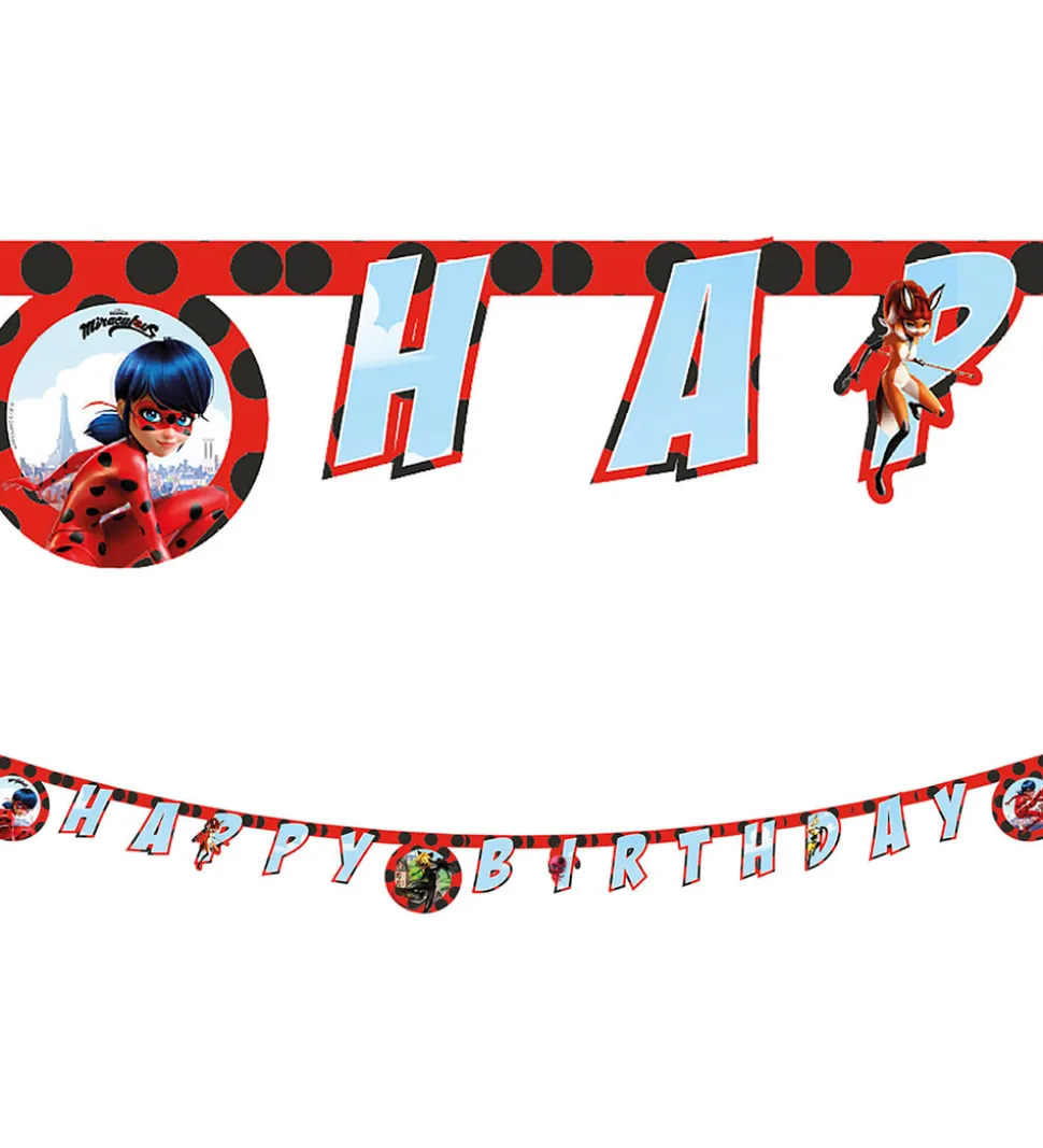 Decorata Party Happy Birthday Banner - Miraculous Ladybug