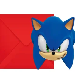 Decorata Party Invitationer - 6-pak - Sonic Speed