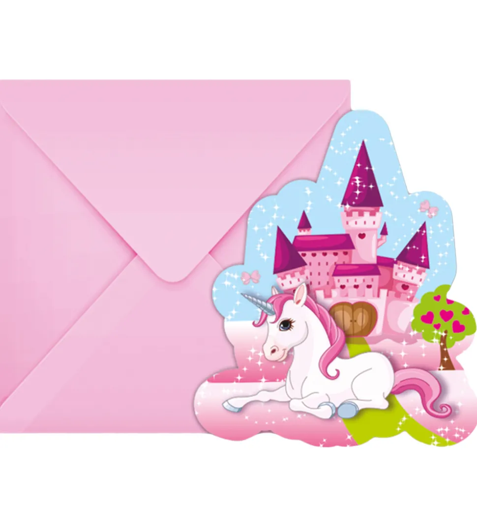 Decorata Party Invitationer - 6-pak - Unicorn