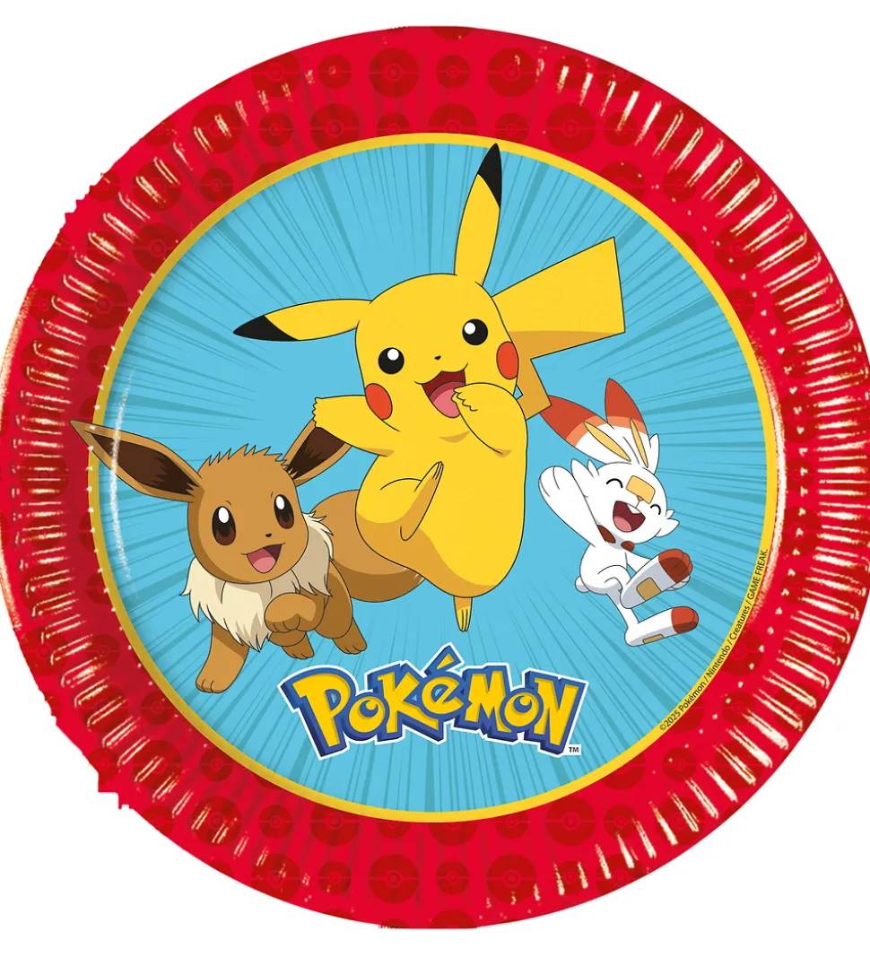 Decorata Party Paptallerkner - 8-pak - 19,5 cm - Pokémon