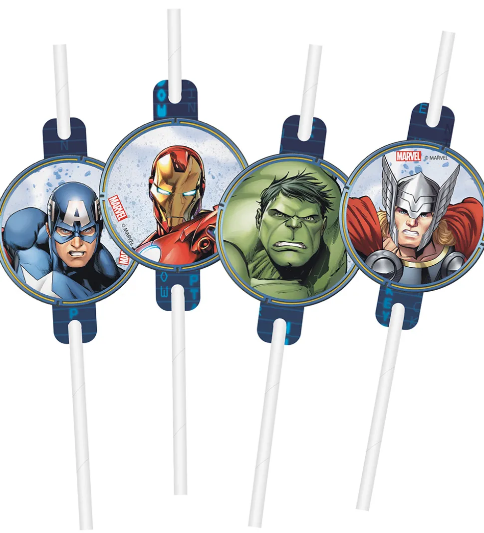 Decorata Party Sugerør - 4-pak - Avengers Infinity Stones