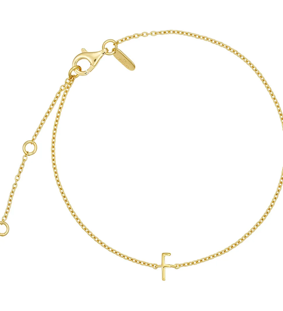 Design Letters Armbånd - F - 18K Guldbelagt