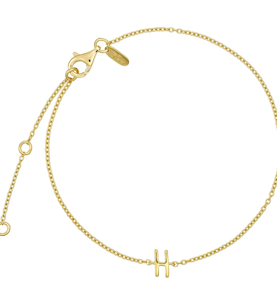 Design Letters Armbånd - H - 18K Guldbelagt