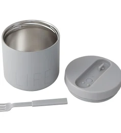 Design Letters Madkasse m. Gaffel - Thermo Lunch Box - Stor - Gr