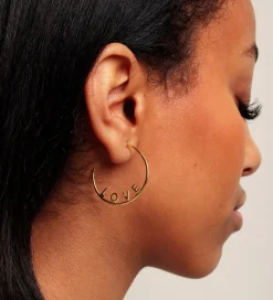 Design Letters Ørering - 1 stk. - Love Hoop - Guld