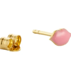 Design Letters Ørering - 1 stk. - Pink Kys - 18K Guldbelagt