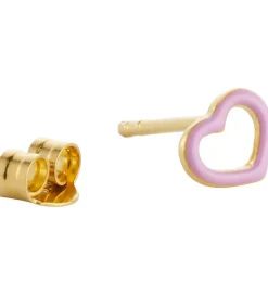 Design Letters Ørering - 1 stk. - Lilla Hjerte - 18K Guldbelagt