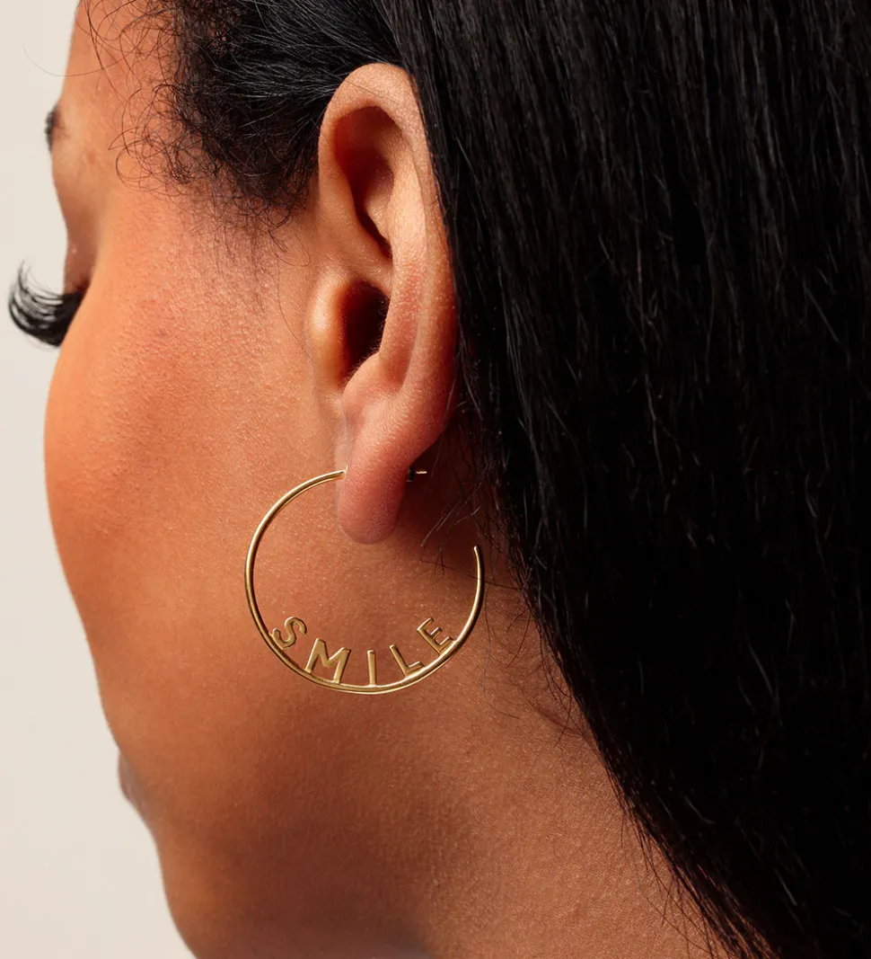 Design Letters Ørering - 1 stk. - Smile Hoop - Guld