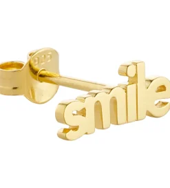 Design Letters Ørering - 1 stk. - SMILE - 18K Guldbelagt