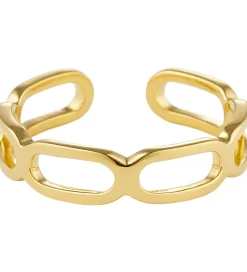 Design Letters Ring - Square Link - Guld