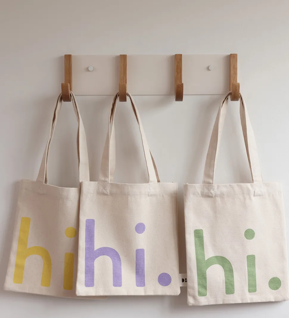 Design Letters Shopper - Lille - Hi - Natur/Gul