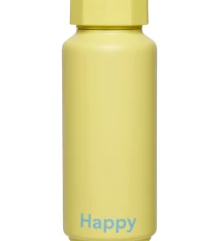 Design Letters Termoflaske - 500 ml - Happy - Gul