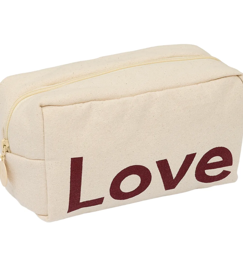 Design Letters Toilettaske - Love - Natur/Syrrah Burgundy