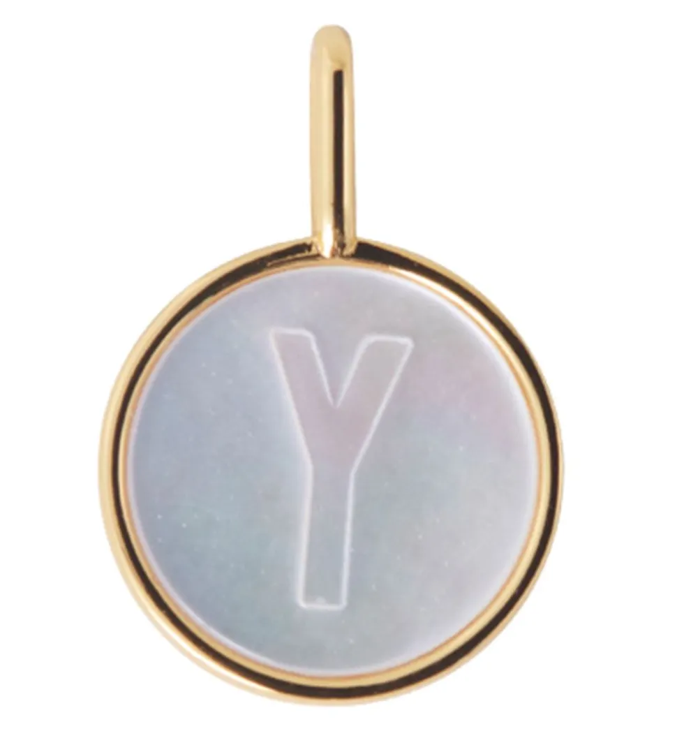 Design Letters Vedhæng Til Halskæde - Y - Pearl Gold