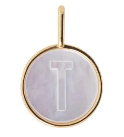 Design Letters Vedhæng Til Halskæde - T - Pearl Gold