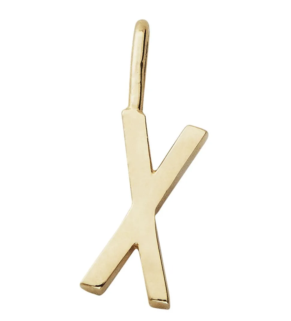 Design Letters Vedhæng Til Halskæde - X - 18 K Guldbelagt