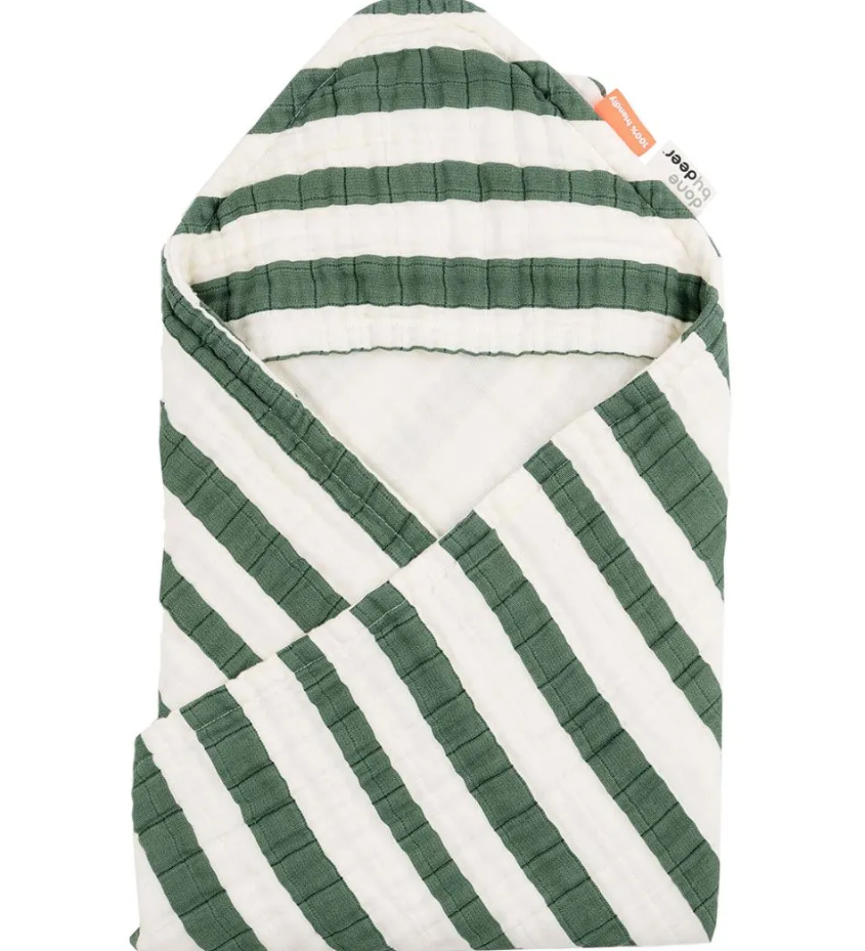 Done By Deer Babyhåndklæde - 70x70 cm - Stripes Green