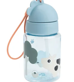 Done by Deer Drikkedunk m. Sugerør - Tiny Farm - 280ml - Blå