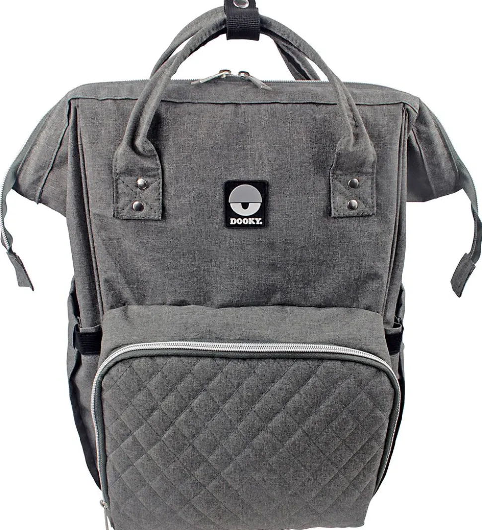 Dooky Pusletaske Rygsæk - Stor - Grey Melange