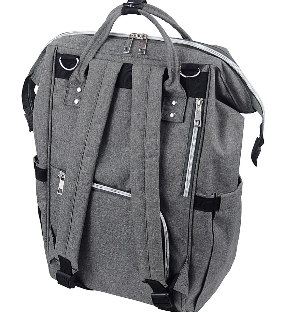Dooky Pusletaske Rygsæk - Stor - Grey Melange