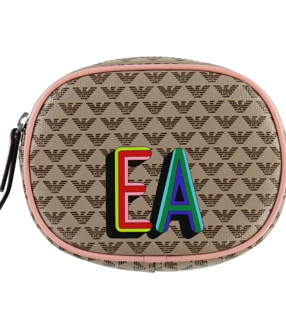 Emporio Armani Bæltetaske - Ecru/Lyserød m. Logo