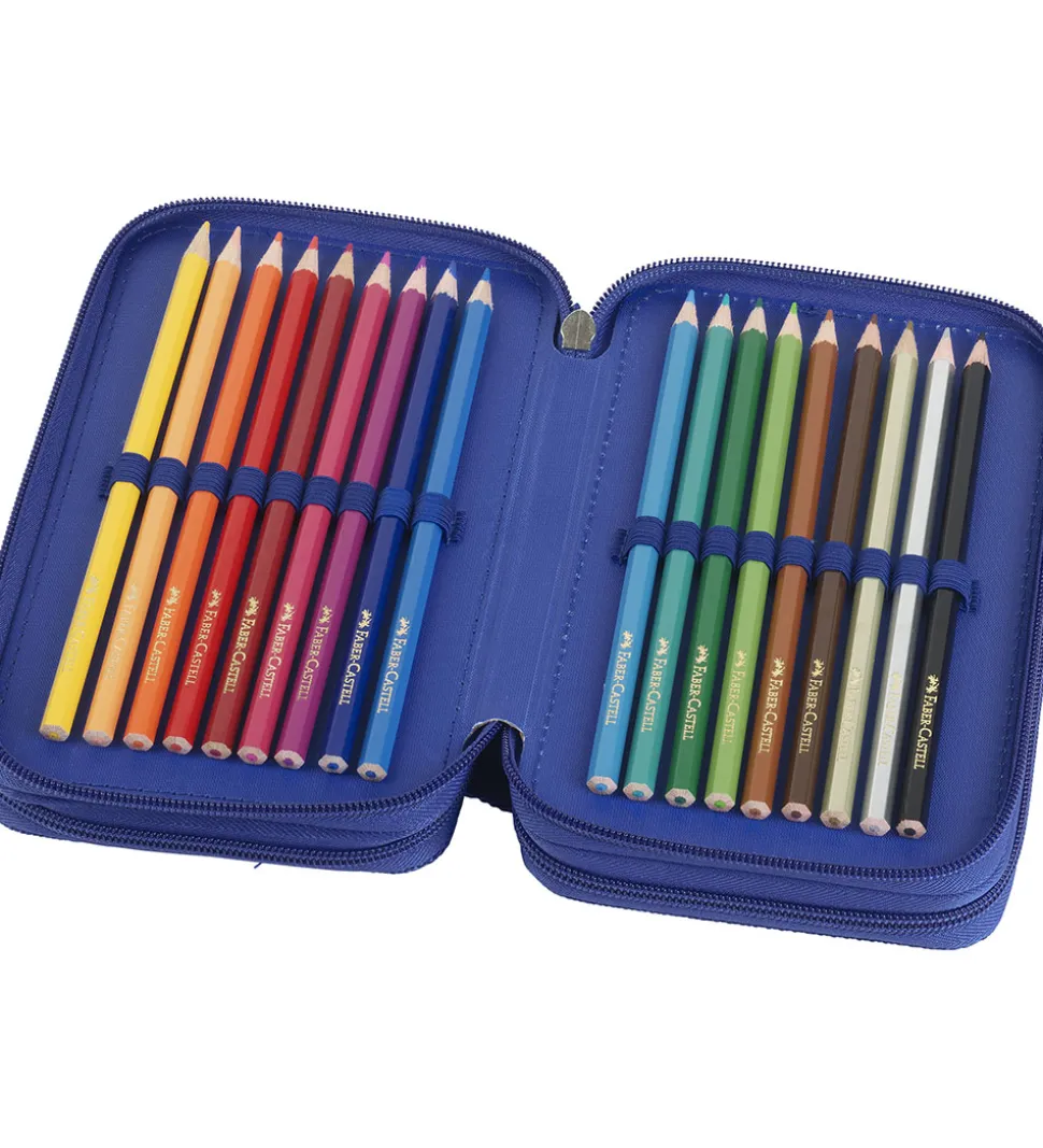 Faber-Castell Penalhus m. Indhold - Dinosaur - Blå