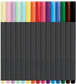 Faber-Castell Tuscher - Grip Finepen - 15 stk. - Multi/Pastel