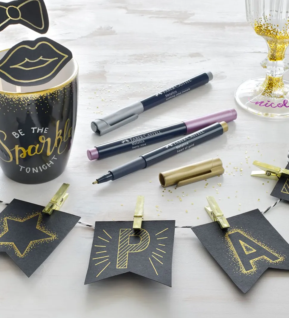 Faber-Castell Tuscher - Metallic Pen - 6 stk - Multifarvet