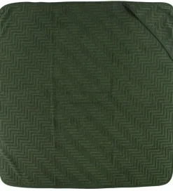Filibabba Babyhåndklæde - Zigzag - 90x90 cm - Dark Green
