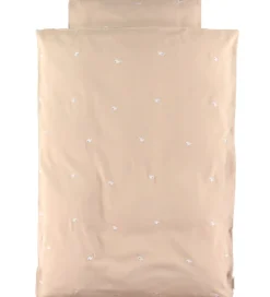 Filibabba Sengetøj - Junior - Warm Grey/Broderet Hvalen Christia