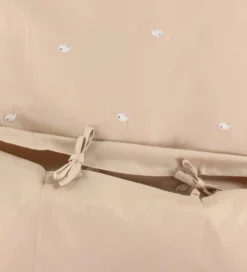 Filibabba Sengetøj - Junior - Warm Grey/Broderet Hvalen Christia